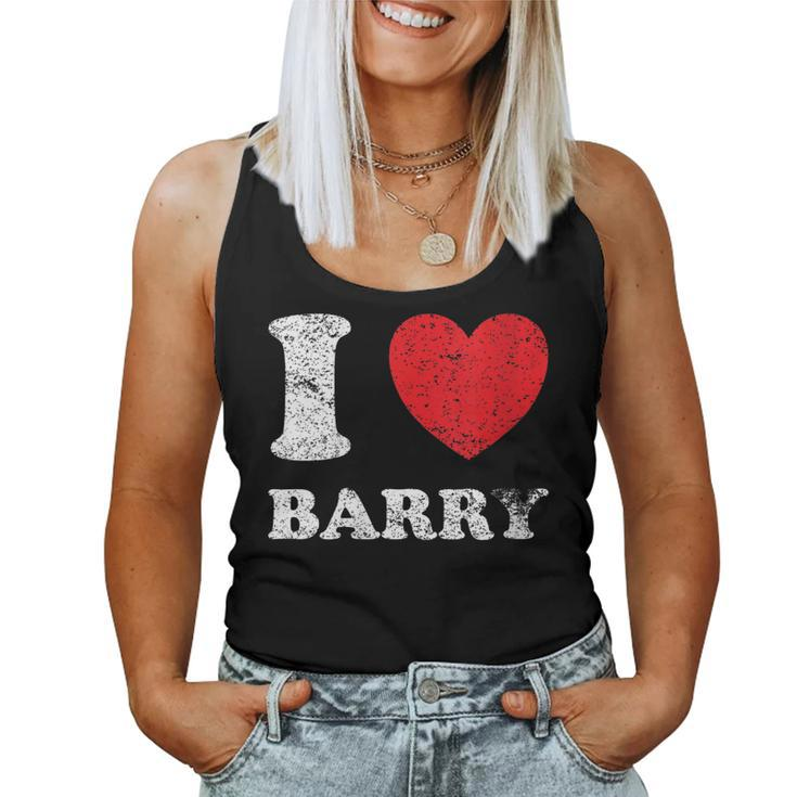 Womens Distressed Grunge Worn Out Style I Love Barry Women Tank Top