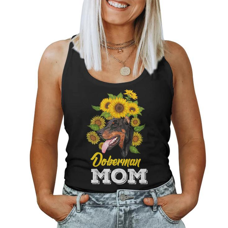 Doberman Mom Sunflower Doberman Women Tank Top