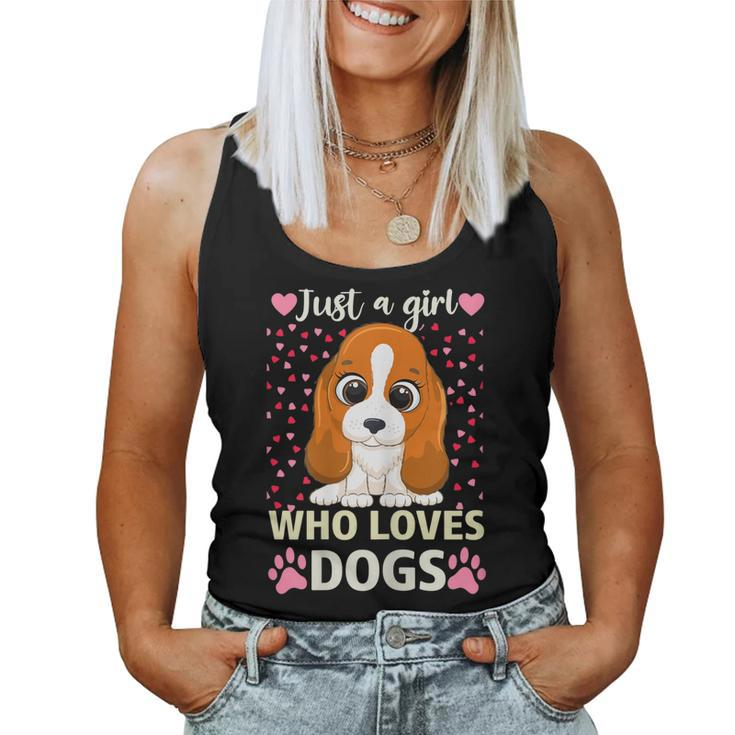 Dog Girls Women Just A Girl Who Loves Dogs Cute Dog Women Tank Top