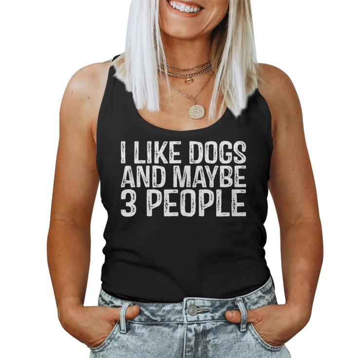 I Like Dogs Coffee Maybe 3 People Sarcasm Women Tank Top