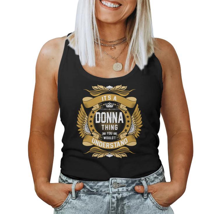 Donna Name Donna Family Name Crest  Women Tank Top Basic Casual Daily Weekend Graphic