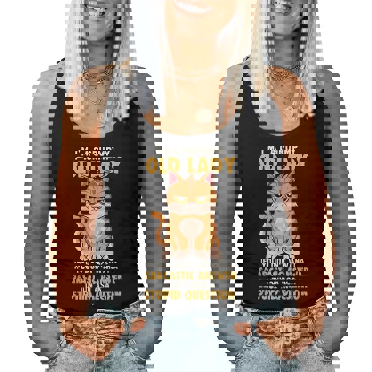 If You Dont Want A Sarcastic Answer Grumpy Old Lady Cat Women Tank Top