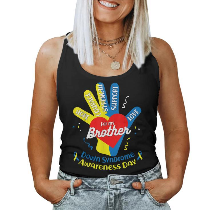 Down Syndrome Awareness Sister Brother Down Syndrome Women Tank Top