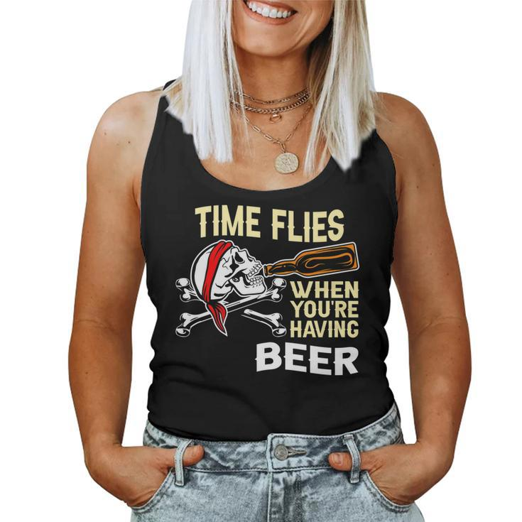 Drinking Bottle Fancy - Time Flies When Youre Having Beer Women Tank Top