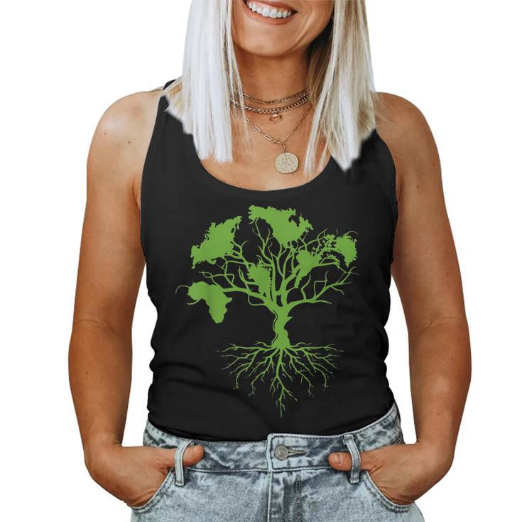 Earth Day 2023 Cute World Map Tree Pro Environment Plant Women Tank Top