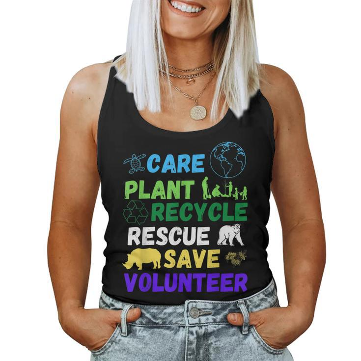 Earth Day 2023 Save Bees Rescue Animals Plant Trees Recycle Women Tank Top