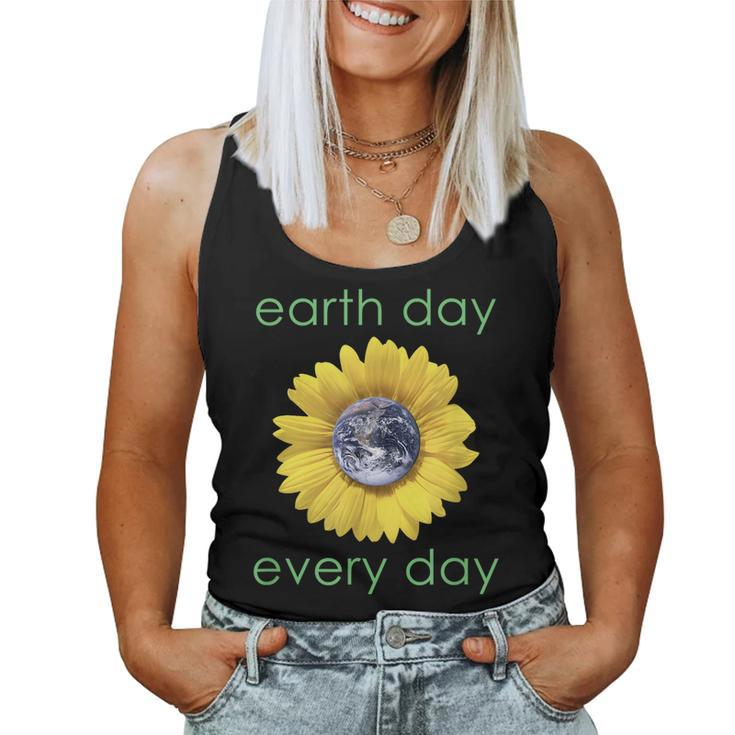 Earth Day Every Day - Green Environment Flower T-Shirt Women Tank Top