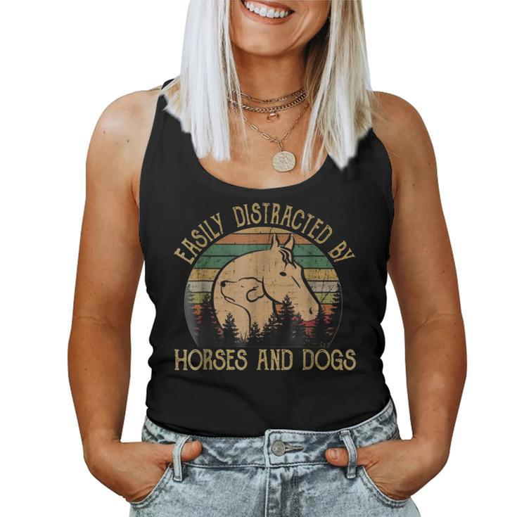 Easily Distracted By Horses And Dogs T For Women Men Women Tank Top