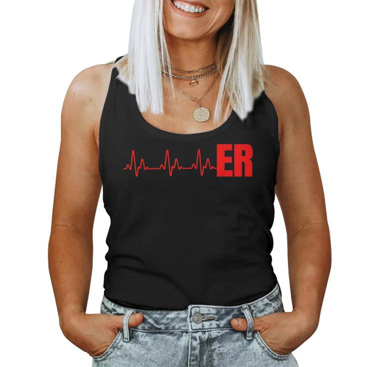 Emergency Medicine Emergency Room Nurse Er Heartbeat Women Tank Top