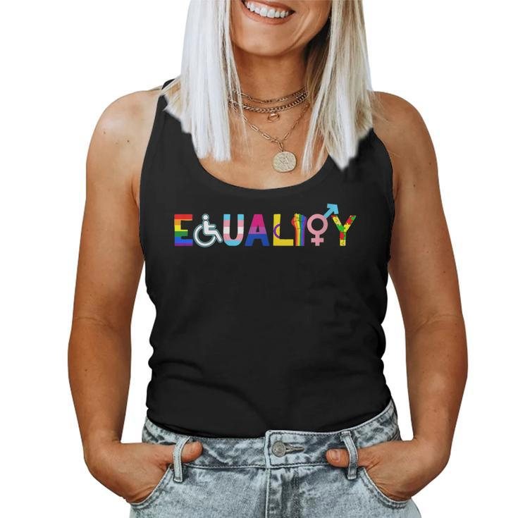 Womens Equality Lgbt Pride Rainbow Flag Gay Lesbian Trans Pans Women Tank Top