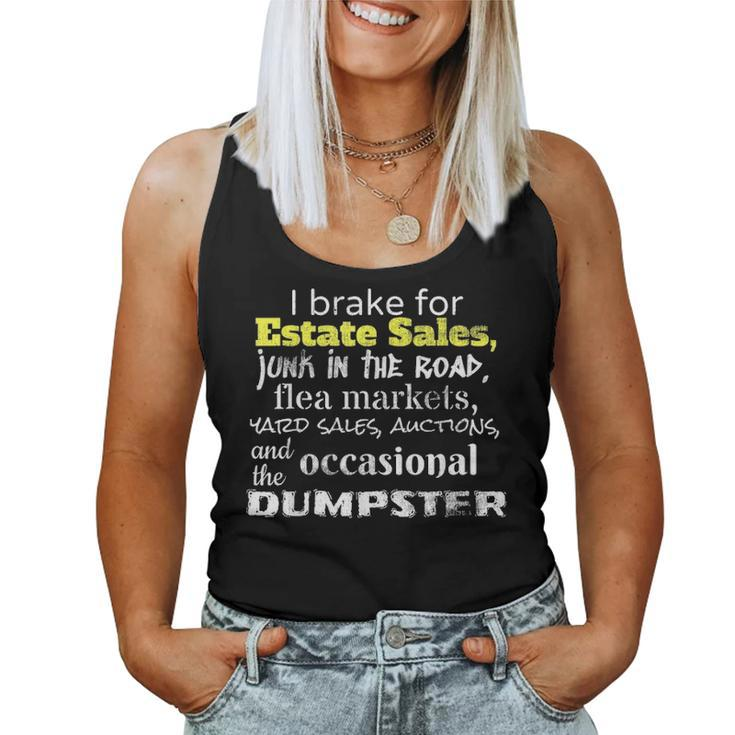 Estate Yard Sale Auction Funny Frugal Mom Dad Women Tank Top Basic Casual Daily Weekend Graphic