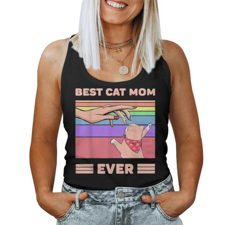 Ever Bump Fit Mothers Day Gift Women Vintage Best Cat Mom Women Tank Top Basic Casual Daily Weekend Graphic