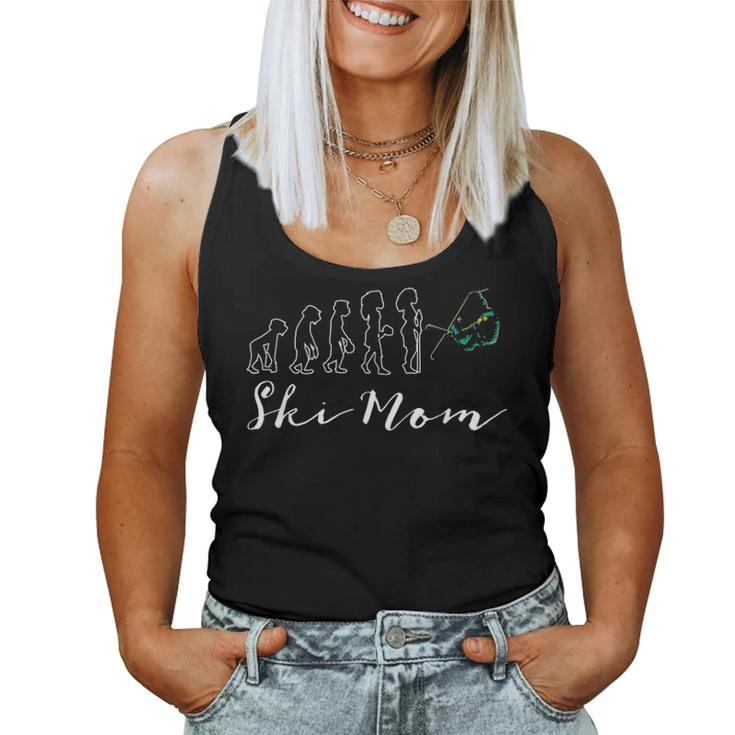 Evolution Of The Skiing Mom Gift For Sports Lovers Daughter Women Tank Top Basic Casual Daily Weekend Graphic