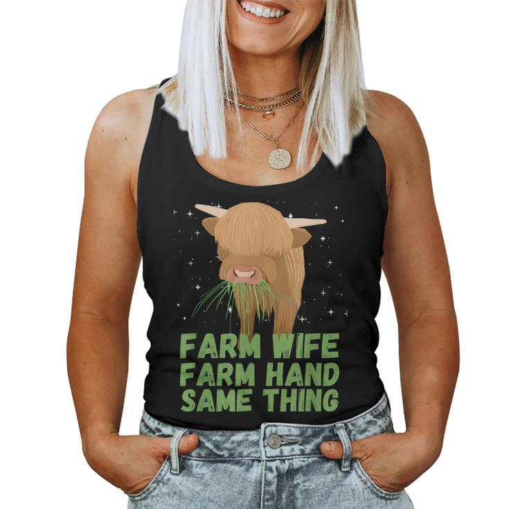 Farm Wife Farm Hand Same Thing - Cow Women Tank Top