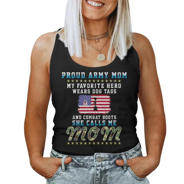 My Favorite Hero Wears Dog Tags &Combat Bootsproud Army Mom Women Tank Top