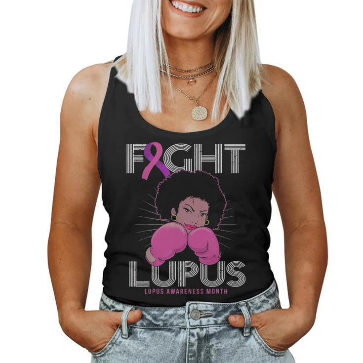 Fight Lupus Awareness Month Purple Ribbon Black Women Gift Women Tank Top Basic Casual Daily Weekend Graphic