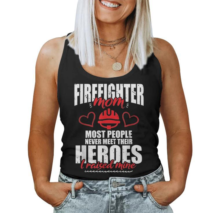 Firefighter Proud Mom With Their Heroes For Mothers Day Women Tank Top Basic Casual Daily Weekend Graphic