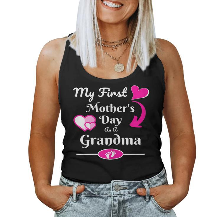 Womens My First As Grandma 2019 New Grandma Shirt Women Tank Top