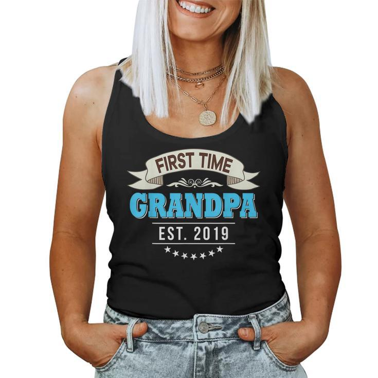 First Time Grandpa Est 2019 New Dad Mom Father Women Tank Top