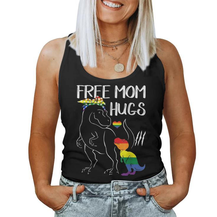 Free Mom Hugs Lgbt Pride Mama Dinosaur Rex  Gift V2 Women Tank Top Basic Casual Daily Weekend Graphic