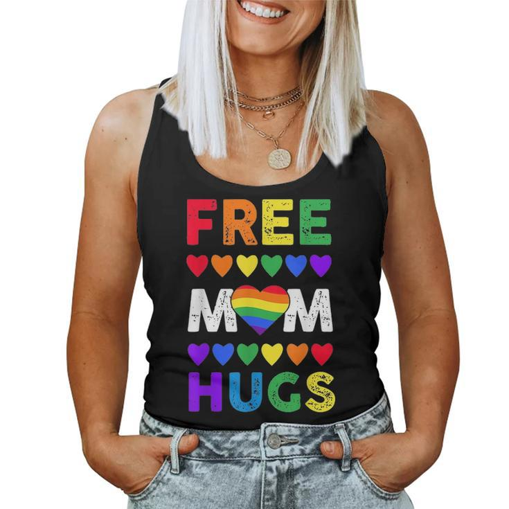 Free Mom Hugs T Rainbow Heart Lgbt Pride Month Women Tank Top Basic Casual Daily Weekend Graphic
