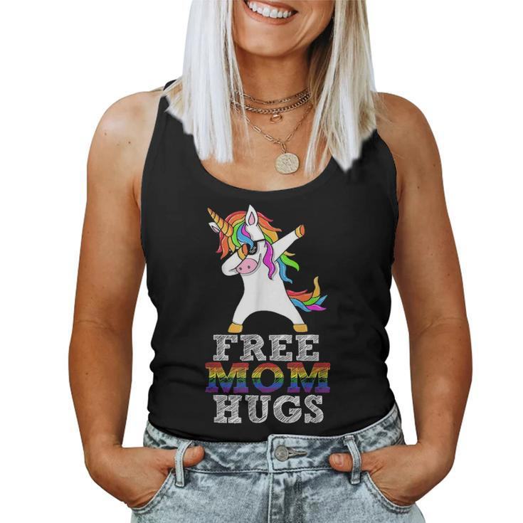 Free Mom Hugs Unicorn Lgbt Gay Pride Parades Women Tank Top Basic Casual Daily Weekend Graphic