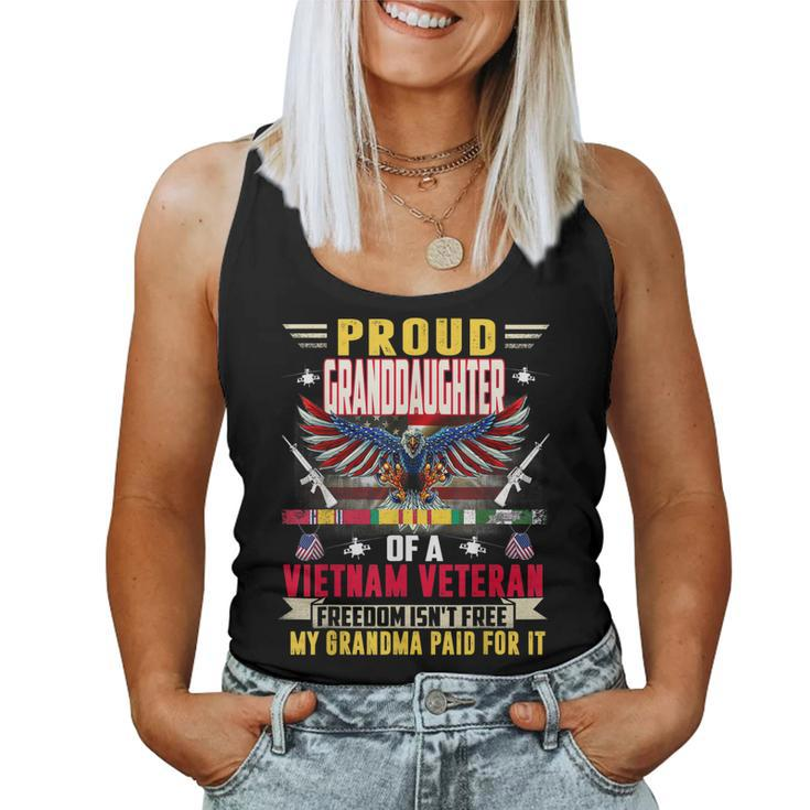 Freedom Isnt Free -Proud Granddaughter Of A Vietnam Veteran Women Tank Top Basic Casual Daily Weekend Graphic