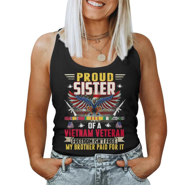 Freedom Isnt Free-Proud Sister Of A Vietnam Veteran Brother   Women Tank Top Basic Casual Daily Weekend Graphic