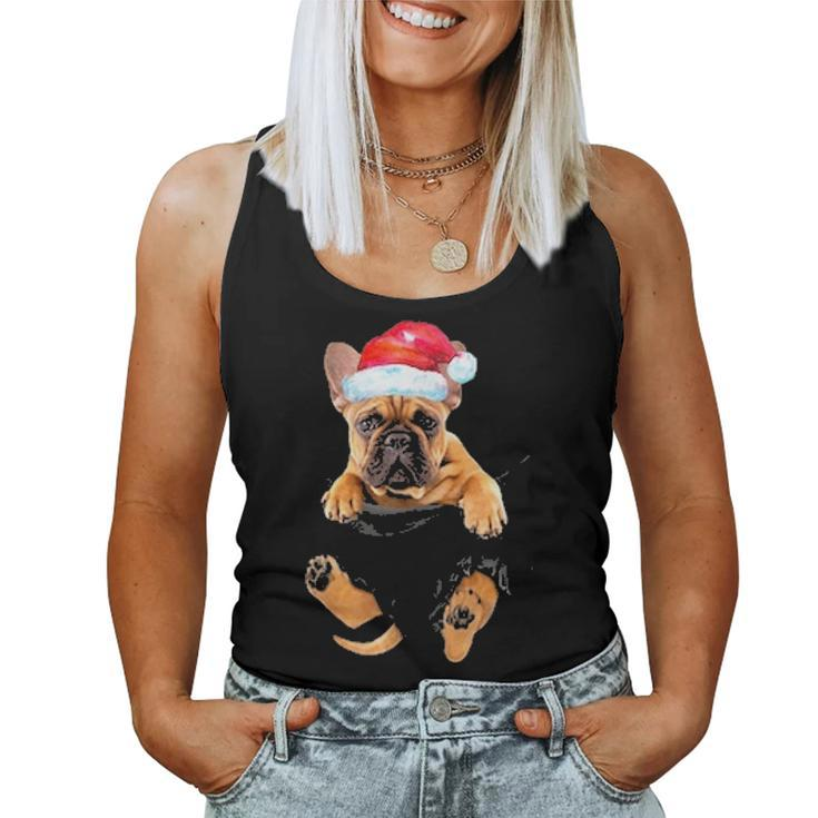 Frenchie French Bulldog Pocket Funny Mom Dad Kid Lover Gifts Women Tank Top Basic Casual Daily Weekend Graphic