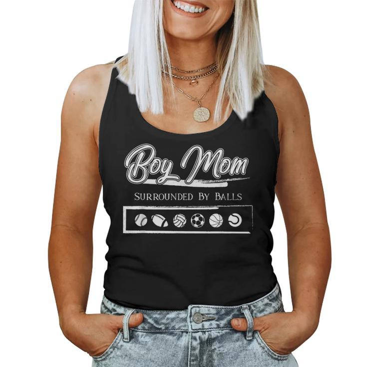 Funny Ball Mothers Day Gift Boy Mom Surrounded By Balls Women Tank Top Basic Casual Daily Weekend Graphic