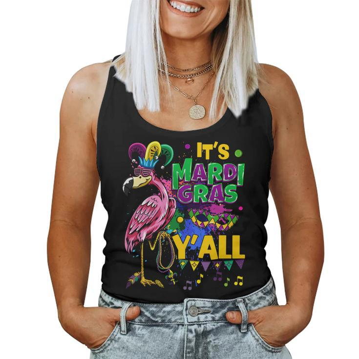 Funny Carnival Party Gift Idea Flamingo Mardi Gras   V6 Women Tank Top Basic Casual Daily Weekend Graphic