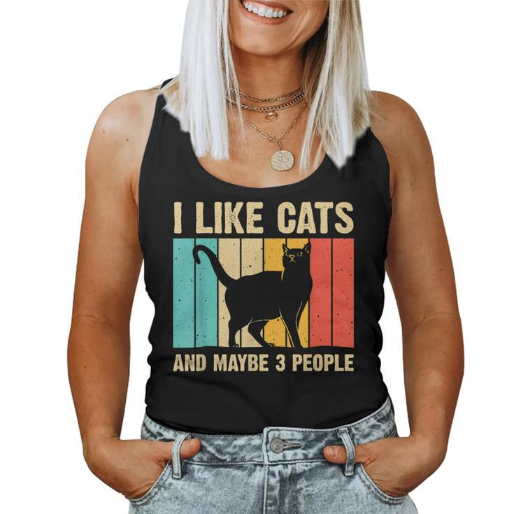 Funny Cat Design Cat Lover For Men Women Animal Introvert  Women Tank Top Basic Casual Daily Weekend Graphic