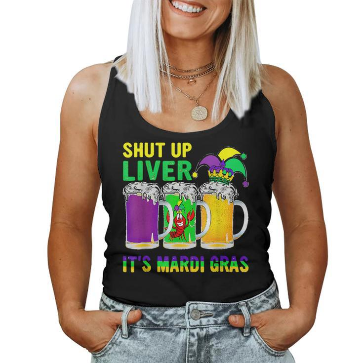 Funny Crawfish Boil Shut Up Liver Mardi Gras Beer Drinking  V3 Women Tank Top Basic Casual Daily Weekend Graphic