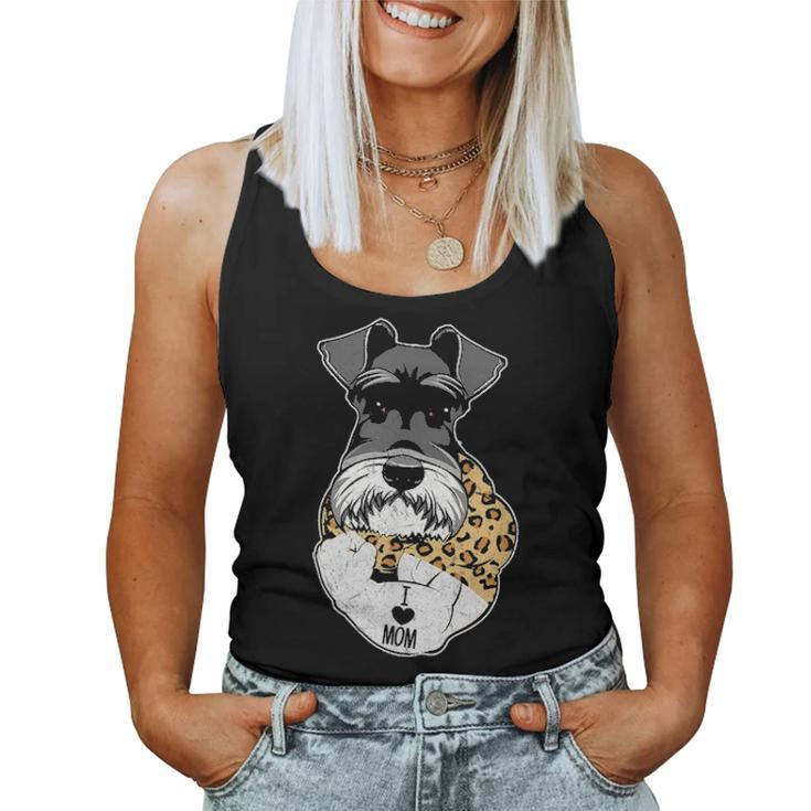 Funny Leopard Schnauzer Mom Costume Mothers Day Gift Women Tank Top Basic Casual Daily Weekend Graphic