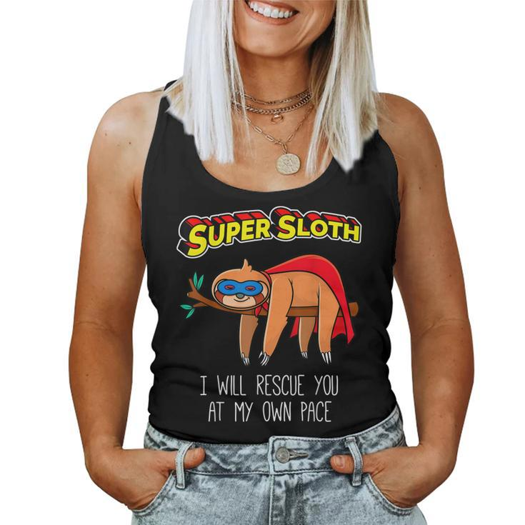 Funny Sloth Superhero Super Sloth Hero Gift  Women Tank Top Basic Casual Daily Weekend Graphic
