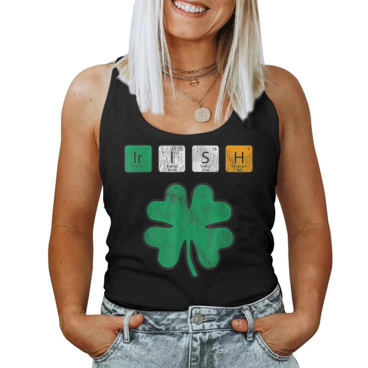 Funny St Patricks Day Science Teacher Irish Chemistry  V2 Women Tank Top Basic Casual Daily Weekend Graphic