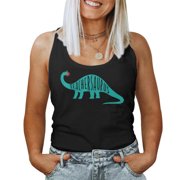 Funny Teacher Teachersaurus Dinosaur Gift  Women Tank Top Basic Casual Daily Weekend Graphic