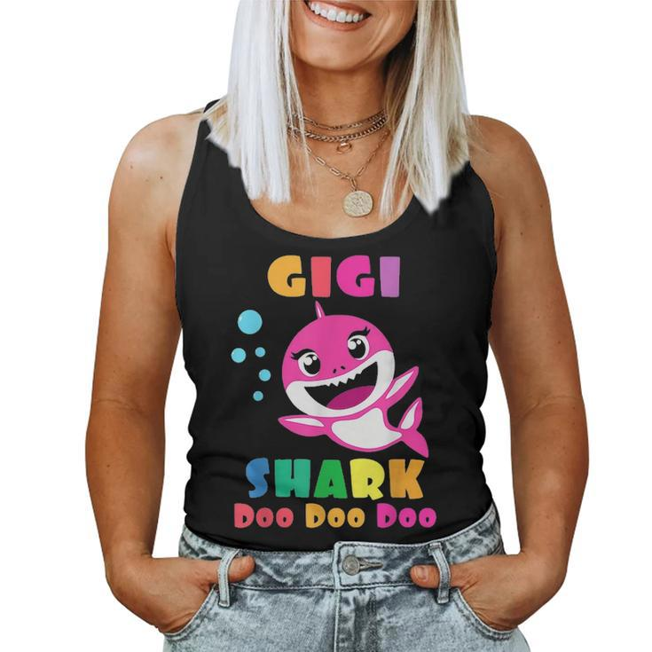 Gigi Shark  Funny Mothers Day Gift For Womens Mom Women Tank Top Basic Casual Daily Weekend Graphic