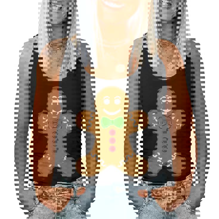 Gingerbread Man Christmas Cookie Baking Holiday Tee Women Tank Top