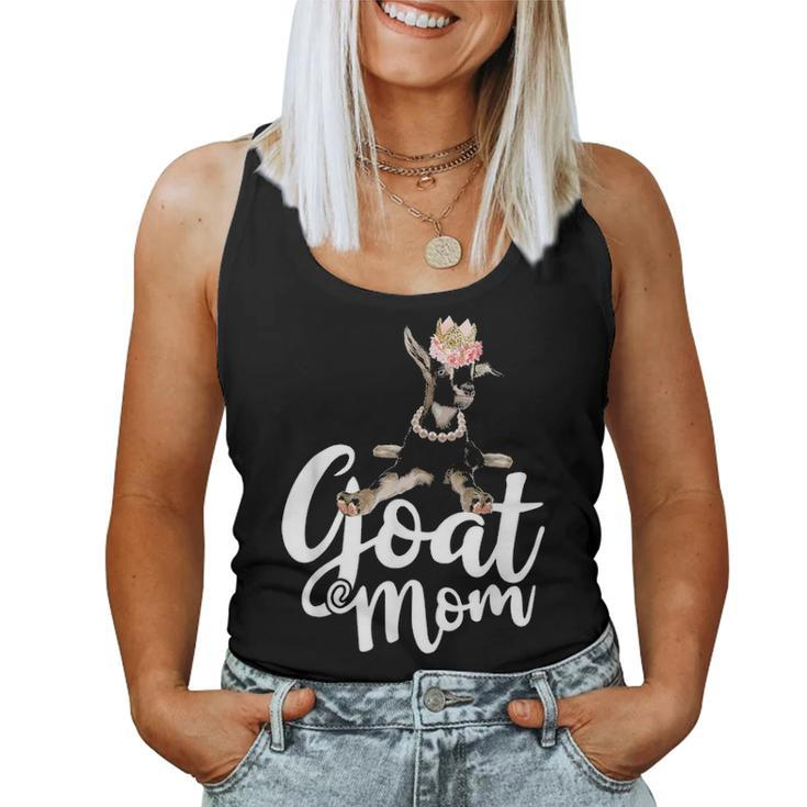 Goat Mom Funny Goat Lover Or Goat Farmer Cute Art Women Tank Top Basic Casual Daily Weekend Graphic
