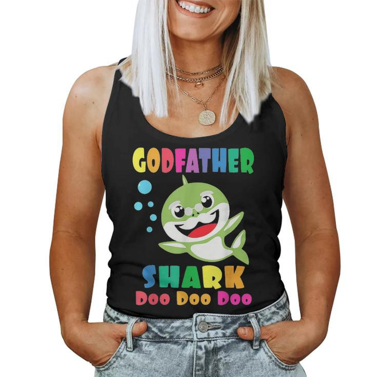 Godfather Shark  Funny Fathers Day Gift For Mens Dad Women Tank Top Basic Casual Daily Weekend Graphic