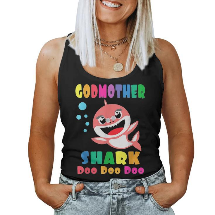 Godmother Shark  Funny Mothers Day Gift For Womens Mom Women Tank Top Basic Casual Daily Weekend Graphic