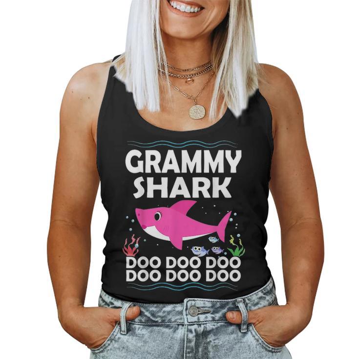 Grammy Shark Doo Doo Funny Gift Idea For Mother & Wife Women Tank Top Basic Casual Daily Weekend Graphic