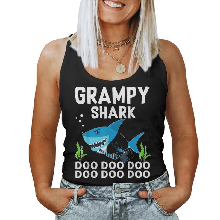 Grampy Shark  Fathers Day Gift From Wife Son Daughter Women Tank Top Basic Casual Daily Weekend Graphic