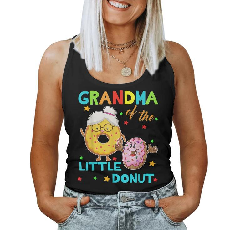 Grandma Of The Little Donut Birthday Shirt Donut Shirt Women Tank Top