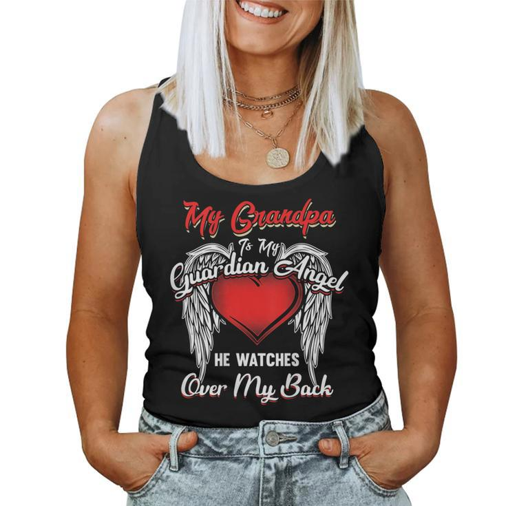 My Grandpa Is Guardian Angel He Watches Over Back Christmas Women Tank Top