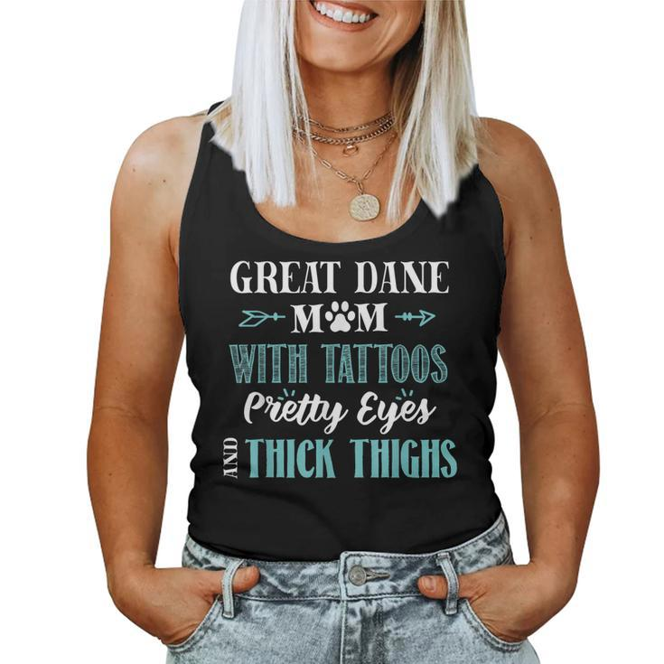 Great Dane Mom Tattoos Dog Lover Shirt Women Tank Top