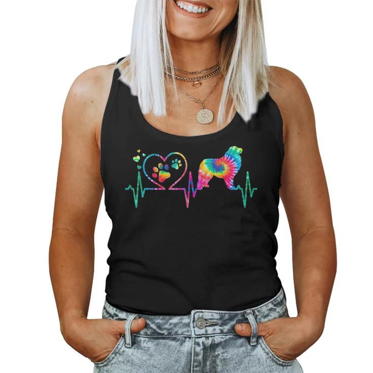 Great Pyrenees Mom Dad Heartbeat Tie Dye Dog Gift V2 Women Tank Top Basic Casual Daily Weekend Graphic
