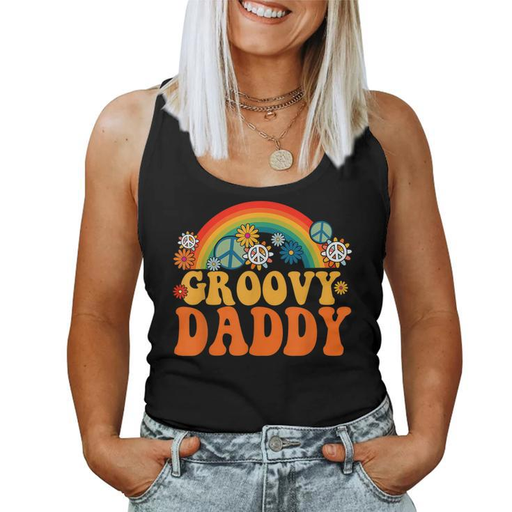 Groovy Daddy Tie Dye Hippie Rainbow Matching Family Women Tank Top