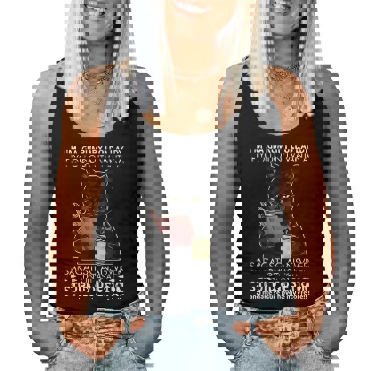 Im A Grumpy Old Lady If You Dont Want Sarcastic Answer Cat Women Tank Top